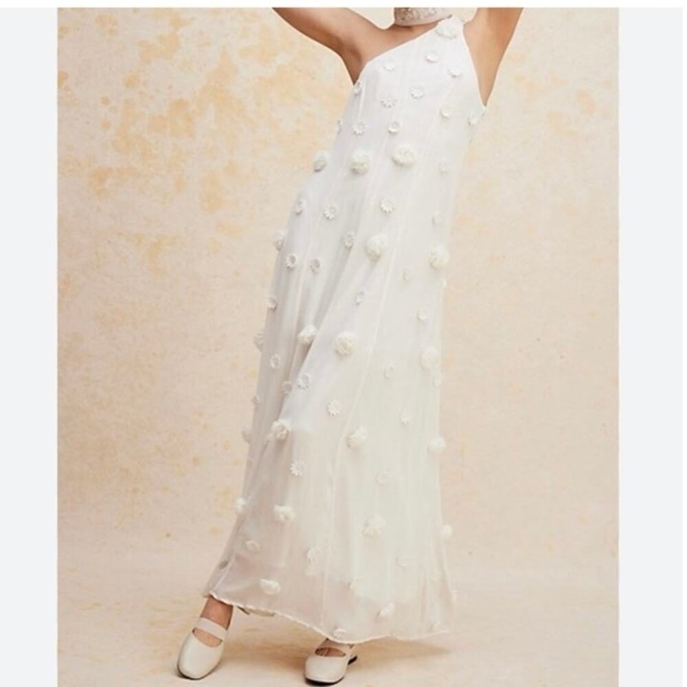 FREE PEOPLE Blossom Bliss Maxi Dress Floral One Shoulder Snow White Size 0